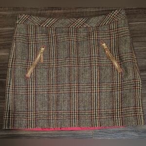 ESPRIT Plaid Wool-Blend Mini Skirt – Brown Multi (US 4)